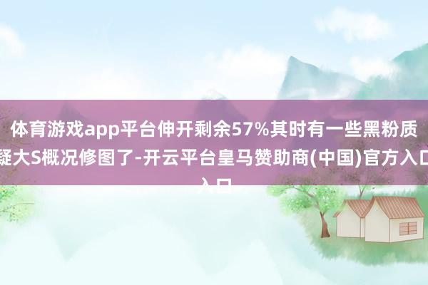 体育游戏app平台伸开剩余57%其时有一些黑粉质疑大S概况修图了-开云平台皇马赞助商(中国)官方入口